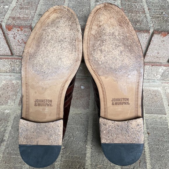 JOHNSTON & MURPHY Men's Brown Tassel Slip On Gator Print Loafers Size 12 - Picture 11 of 11